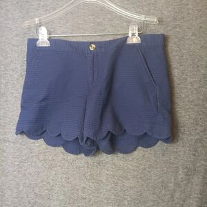 Lilly Pulitzer Buttercup Short 5" Inseam Blue Textured Cotton Size 6